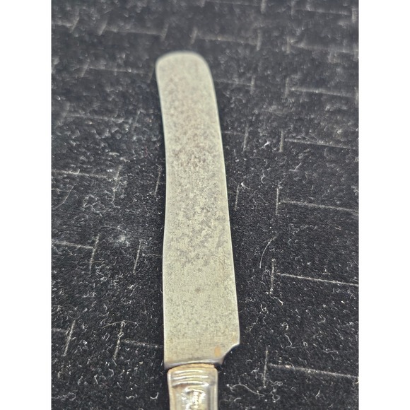 Butter Spreader Sterling Silver Handle Floral Art Nouveau Antique Silver - Picture 10 of 11